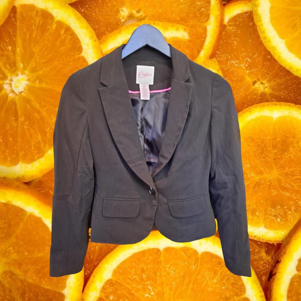 Candies Black 1 Button Blazer Size XS